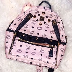💕Pink and Black MCM Mini Backpack